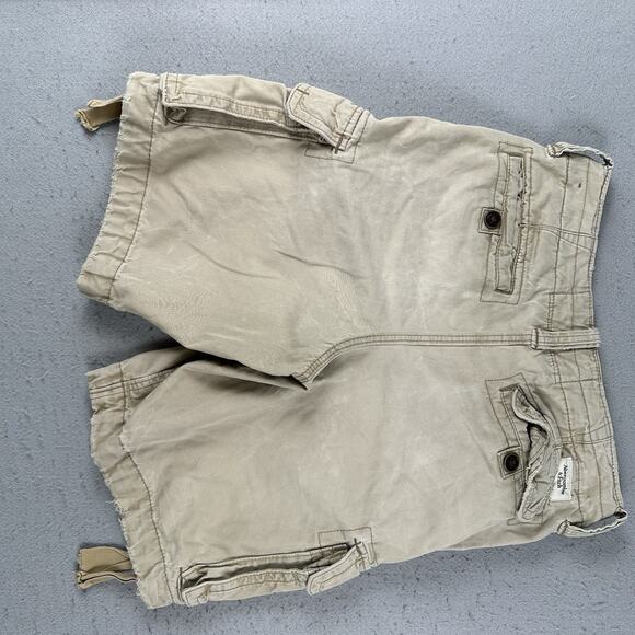 Vtg Y2K Abercrombie & Fitch Cargo Shorts Men’s 28‎ Khaki Drawstring Paratrooper - Picture 10 of 16